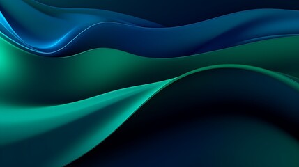 Abstract Dark Green and blue liquid Wave Background. Generative AI