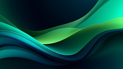 Abstract Dark Green and blue liquid Wave Background. Generative AI
