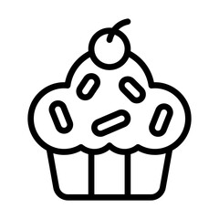 Obraz premium cupcake line style icon, vector icon can be used for mobile, ui, web