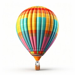Naklejka premium Hot air balloon on a white background, AI generated.