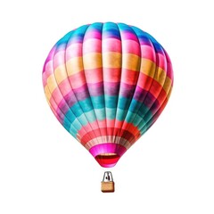 Hot air balloon on a white background, AI generated.