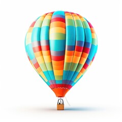 Naklejka premium Hot air balloon on a white background, AI generated.