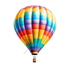Fototapeta premium Colorful air balloon on white background, AI generated.