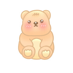 Baby bear cartoon kawaii style
