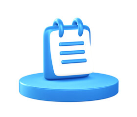 Obraz premium 3d illustration icon of reminder notes with circular or round podium