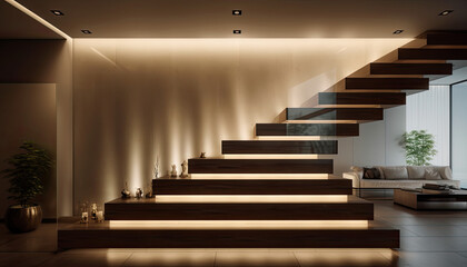 Enhancing the Aesthetic of a Minimalist Home with Modern Staircase Lighting