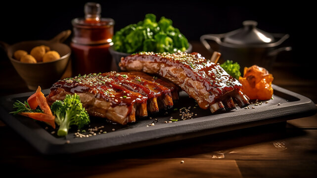 Grilled Meat with Vegetables | BBQ Pork Dinner | Cooking | Delicious Meal | Website Banner Image 