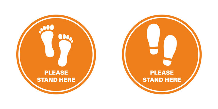 please stand here vector design