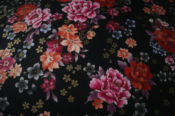 traditional flowers pattern of vintage calico