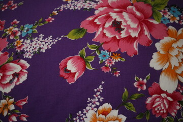 Fototapeta na wymiar traditional flowers pattern of vintage calico