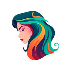 Woman with colored hair vector
