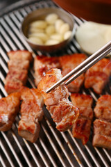 Pork belly samgyeopsal 삼겹살 한국음식