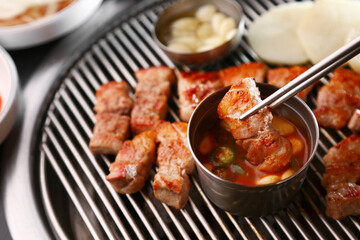 Pork belly samgyeopsal 삼겹살 한국음식