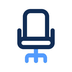 office chair outline color icon