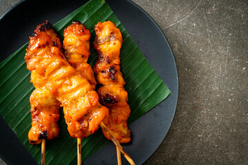 grilled chicken skewer in Asian style