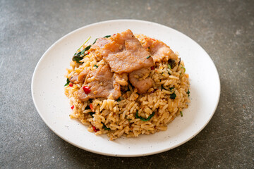 fried rice with Thai basil and pork