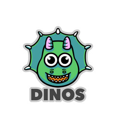 Tricera dinosaur cartoon logo