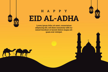 Eid Vector illustration Muslim holiday Eid alAdha