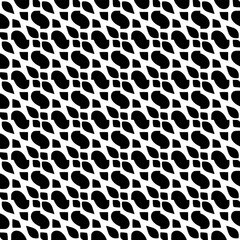  Background with abstract shapes. Black and white texture. Seamless monochrome repeating pattern  for decor, fabric, cloth. 