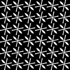  Background with abstract shapes. Black and white texture. Seamless monochrome repeating pattern  for decor, fabric, cloth. 