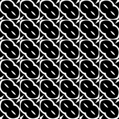  Background with abstract shapes. Black and white texture. Seamless monochrome repeating pattern  for decor, fabric, cloth. 