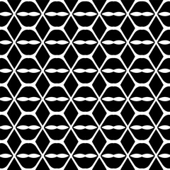 Fototapeta premium Background with abstract shapes. Black and white texture. Seamless monochrome repeating pattern for decor, fabric, cloth. 