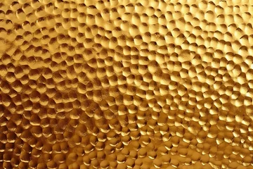Rolgordijnen A hammered gold metal background texture. Created with Generative AI technology © mafizul_islam