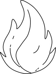 Sketch line of Bonfire isolated on white. a simple icon of fire