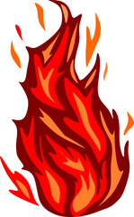 Illustration and flat design. Illustration of fire isolated on white
