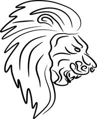 Tiger head silhouette flat color logo design vector illustration. A simple logo design