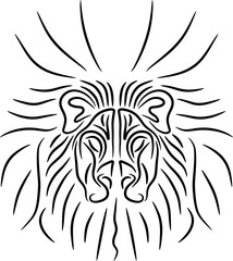 Tiger head silhouette flat color logo design vector illustration. A simple logo design