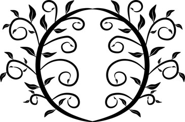 The illustrations and clipart. Flat design of leaf in ellipse pattern. Simple design