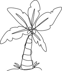 One line art. continuous line art. a palm isolated on white	
