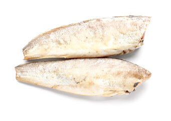 Raw codfish isolated on white background