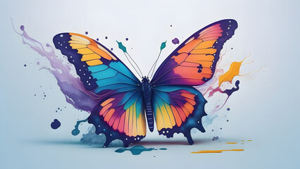 Obraz na płótnie Canvas Colorful mutated butterfly, Generative Ai