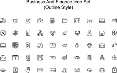 50 business and finance icon set, this collection embodies professionalism, strategy, and prosperity, offering a visually captivating way to represent financial concepts and enhance your presentations