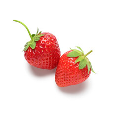 Fresh strawberries on white background