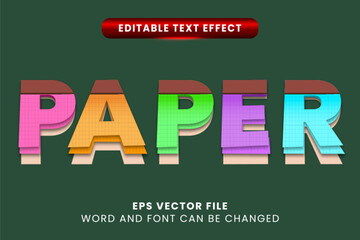 Sticky note paper 3d editable vector text effect