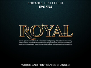 royal text effect, font editable, typography, 3d text. vector template © enel