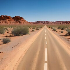 Fototapeta na wymiar local dirt road in lonely desert, generative art by A.I.local dirt road in lonely desert, generative art by A.I.
