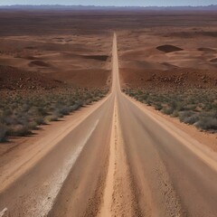 local dirt road in lonely desert, generative art by A.I.