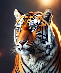 strong tiger at the field, generative art by A.I.