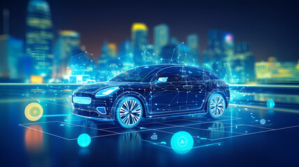 Connected_Cars_IoT's_Impact_on_the_Automotive_Industry - obrazy, fototapety, plakaty