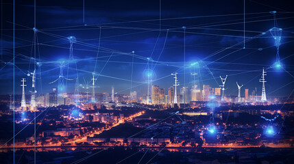 Obraz premium Connected Energy Grids in IoT