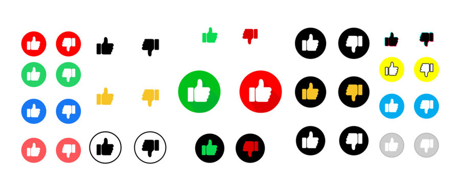 Thumbs Up And Down Icon Collection Set