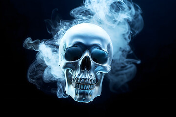 skull on black background