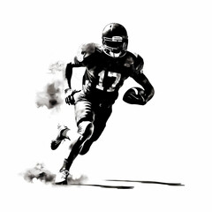 American Football Player Illustration. Generative AI