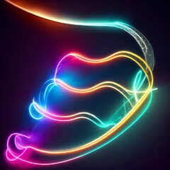 abstract colorful glowing line, generative art by A.I.