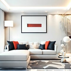 interior design of modern living room, generative art by A.I.