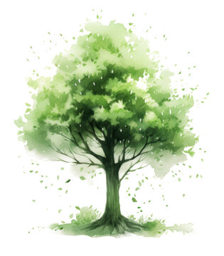 PNG tree watercolor PNG transparent, generative AI